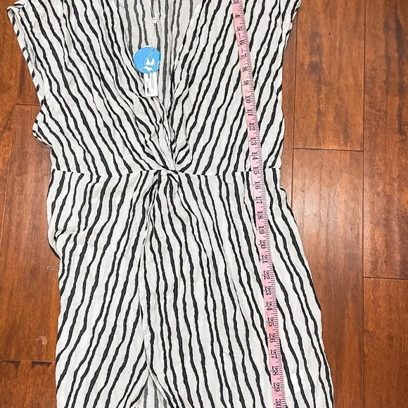 CUPSHE Eva Wave Striped V-neck Sleeveless Dress coverup XL - Picture 6 of 6